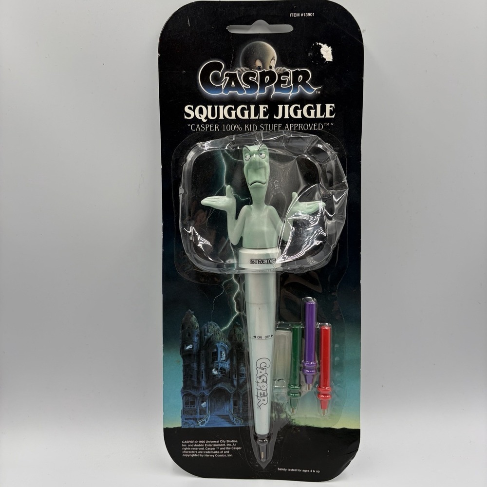Vintage Casper The Friendly‎ Ghost Stretch Squiggle Jiggle Pens Nib 90s